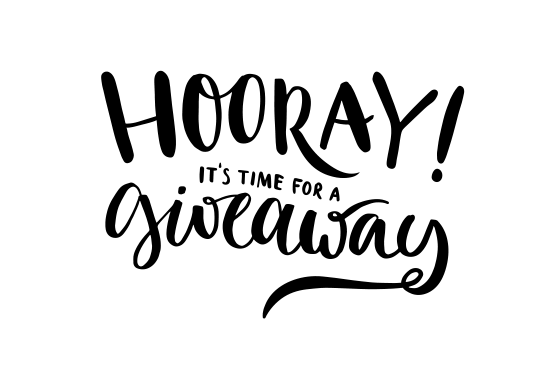 Ein spielerischer Schriftzug der Hooray! It's time for a Giveaway aufzeigt.