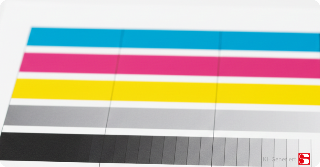 Die CMYK Farb Skala auf einem Blatt papoer