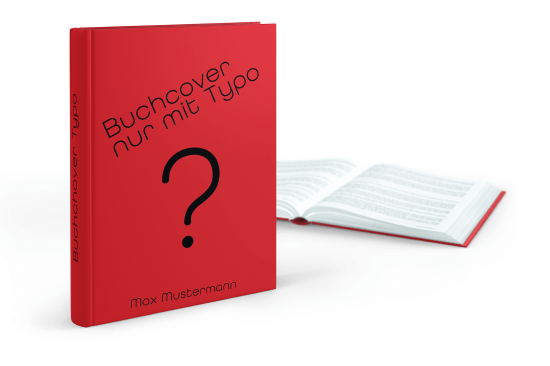 Ein rotes Buch mit der Aufschrift: Buchcover nut mit Typo?