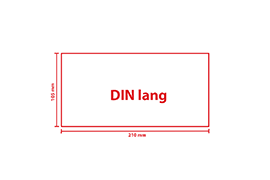Broschüre klammergeheftet, DIN-Lang, kein Umschlag, 8 Seiten Inhalt Format DIN Lang quer