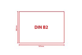 Plakat 2-seitig, DIN B2 (707 x 500 mm) quer Format DIN B2 im Querformat