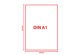 Plakat 2-seitig, DIN A1 (594 x 841 mm) hoch	 Format DIN A1 594 x 841 mm