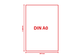 Plakat 2-seitig, DIN A0 (841 x 1189 mm) hoch	 Format DIN A0 841 x 1189 mm