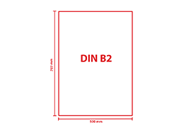 Plakat 2-seitig, DIN B2 (500 x 707 mm) hoch Format DIN B2 im Hochformat