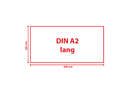 Plakat 2-seitig, DIN A2 lang (840 x 297 mm) quer Format DIN A2 lang im Querformat