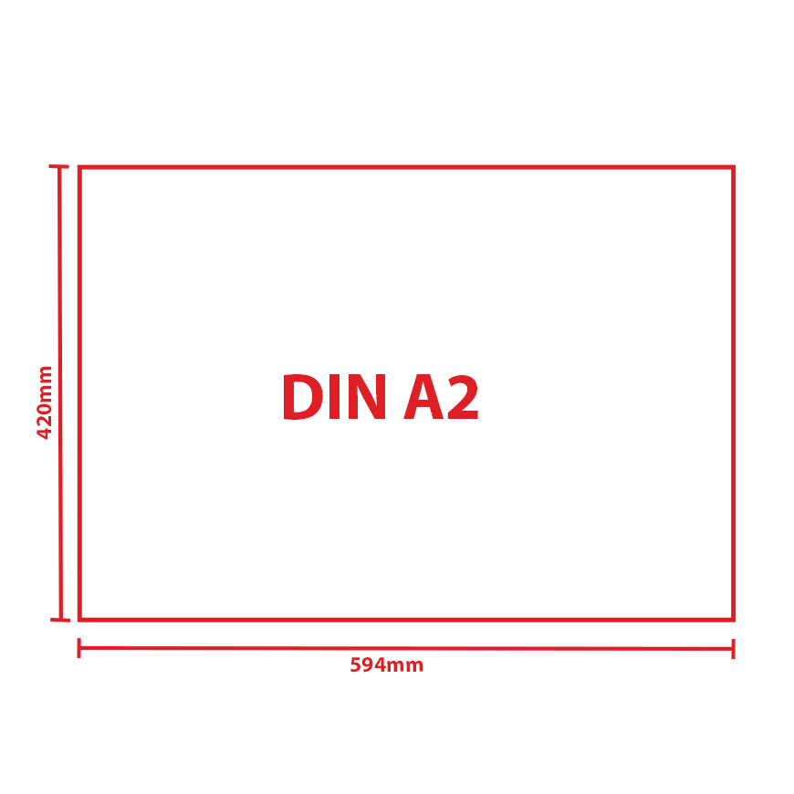 Plakat 1-seitig, DIN A2 (594 x 420 mm) quer Format DIN A2 594 x 420 mm